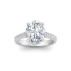 3 Ct Oval Colorless Lab Diamond Secret Halo Classic Engagement Ring