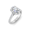 3 Ct Oval Colorless Lab Diamond Secret Halo Classic Engagement Ring