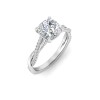 3 Ct Cushion Colorless Lab Diamond Intertwined Engagement Ring