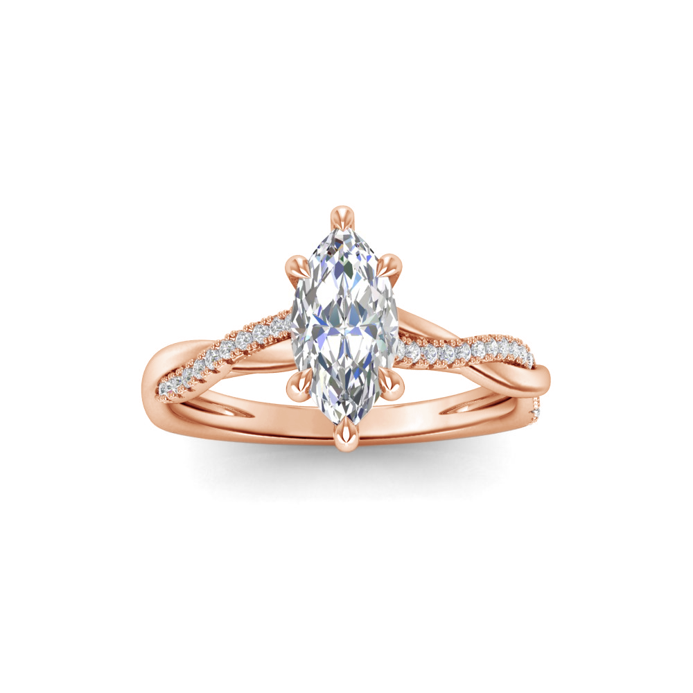 1 Ct Marquise Moissanite Intertwined Engagement Ring