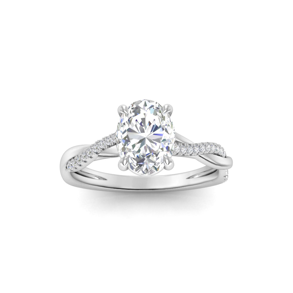 5 Ct Oval Moissanite Intertwined Engagement Ring