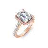 3 Ct Emerald Lab Diamond Classic Pave Halo Engagement Ring