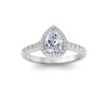 1 Ct Pear Lab Diamond Classic Pave Halo Engagement Ring