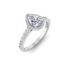 1 Ct Pear Lab Diamond Classic Pave Halo Engagement Ring