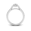 1 Ct Pear Lab Diamond Classic Pave Halo Engagement Ring
