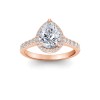 3 Ct Pear Moissanite Classic Pave Halo Engagement Ring