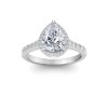 2 Ct Pear Lab Diamond Classic Pave Halo Engagement Ring