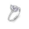 2 Ct Pear Lab Diamond Classic Pave Halo Engagement Ring