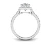 2 Ct Pear Lab Diamond Classic Pave Halo Engagement Ring