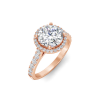 4 Ct Round Lab Diamond Classic Pave Halo Engagement Ring