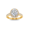 4 Ct Oval Lab Diamond Classic Pave Halo Engagement Ring
