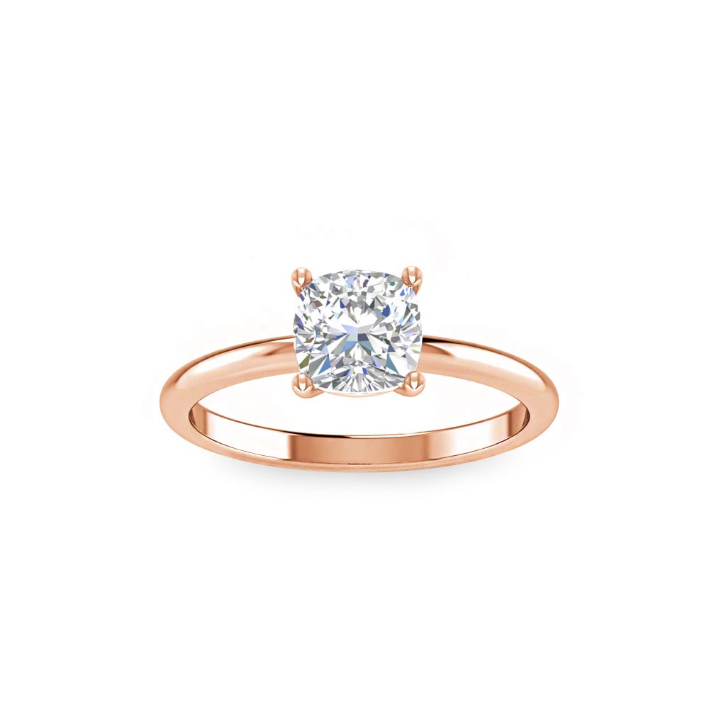 1 Ct Cushion Lab Diamond Solitaire Engagement Ring