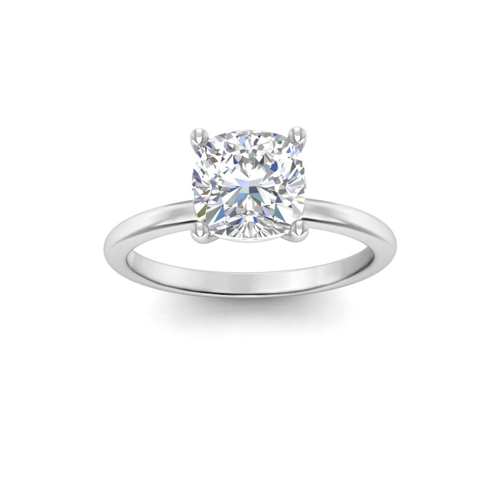 4 Ct Cushion Lab Diamond Solitaire Engagement Ring