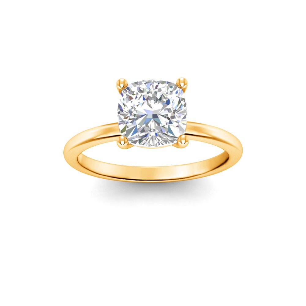 3 Ct Cushion Lab Diamond Solitaire Engagement Ring