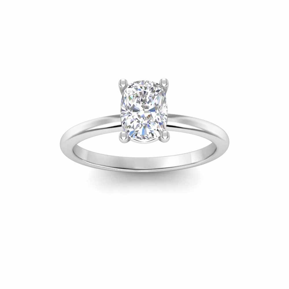 1 Ct Rectangular Cushion Lab Diamond Solitaire Engagement Ring