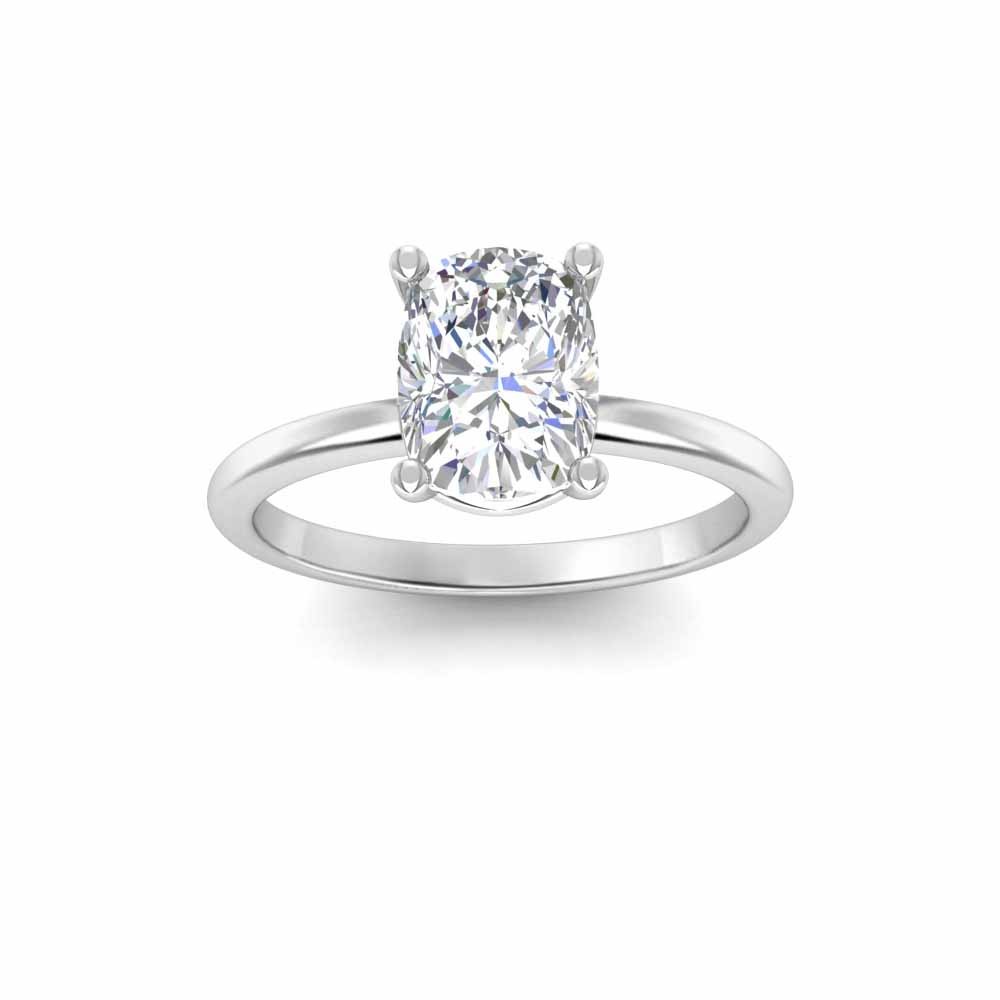2 Ct Rectangular Cushion Moissanite Solitaire Engagement Ring