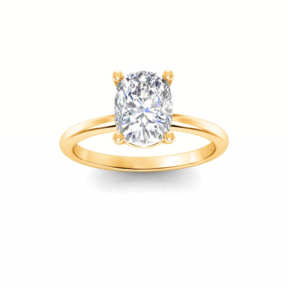 2 Ct Rectangular Cushion Lab Diamond Solitaire Engagement Ring