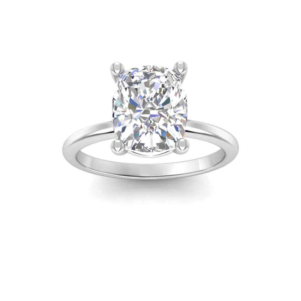 4 Ct Rectangular Cushion Moissanite Solitaire Engagement Ring