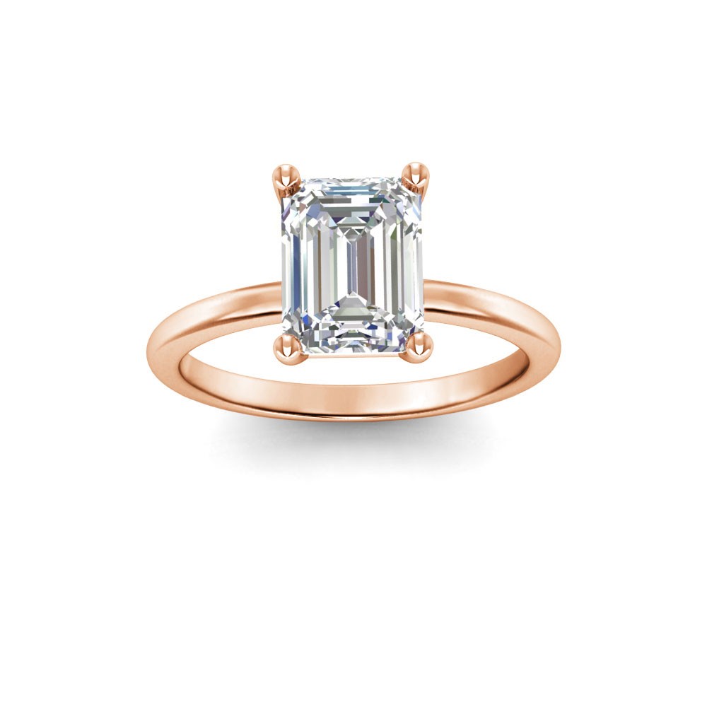 3 Ct Emerald Lab Diamond Solitaire Engagement Ring