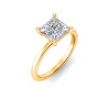 1 Ct Princess Lab Diamond Solitaire Engagement Ring