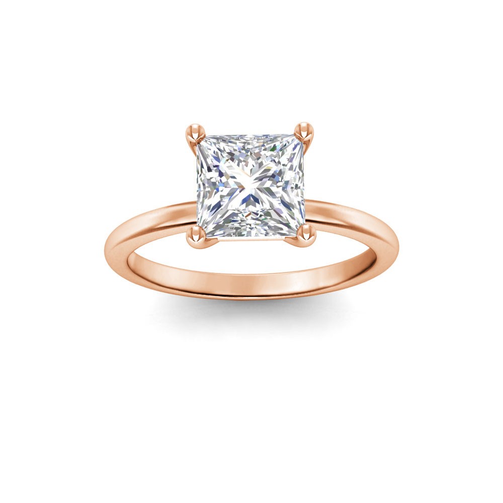 3 Ct Princess Lab Diamond Solitaire Engagement Ring