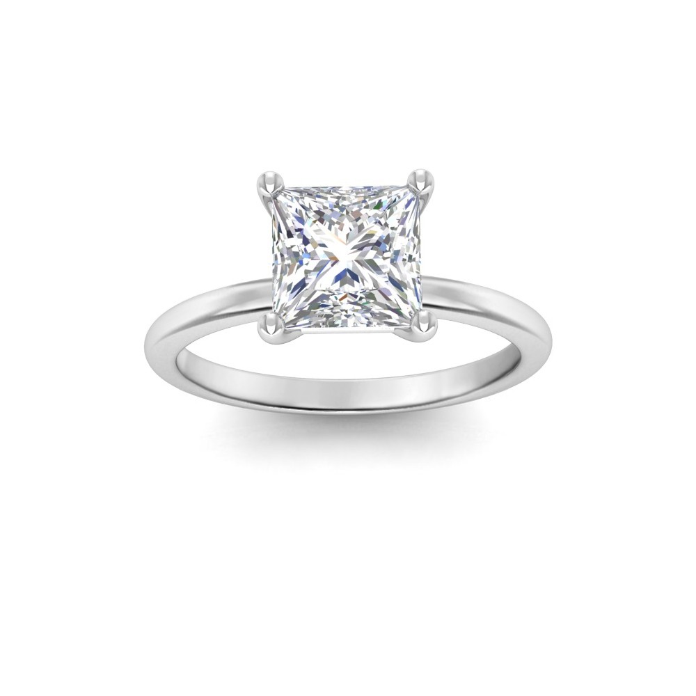 3 Ct Princess Lab Diamond Solitaire Engagement Ring