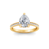 3 Ct Pear Moissanite Dainty Channel Set Engagement Ring