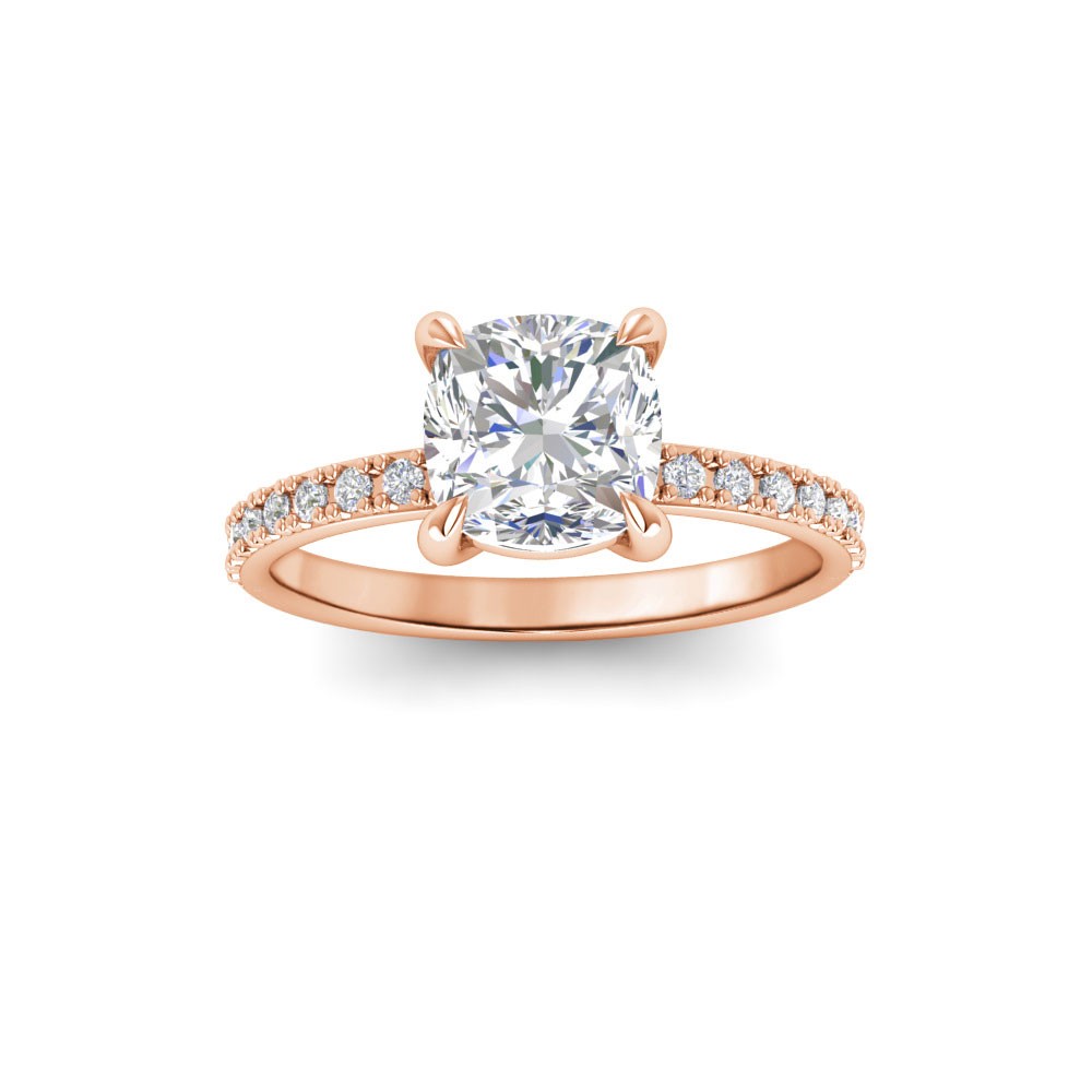 1 Ct Cushion Lab Diamond Dainty Thin Engagement Ring