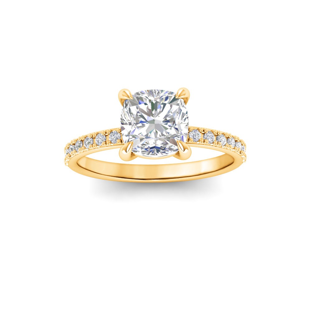 1 Ct Cushion Lab Diamond Dainty Thin Engagement Ring