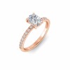 1 Ct Rectangular Cushion Lab Diamond Dainty Thin Engagement Ring