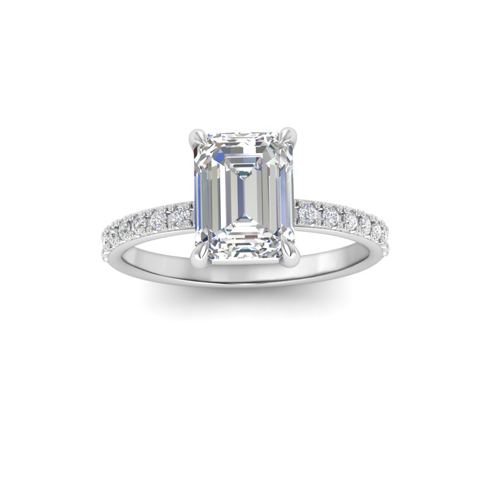 5 Ct Emerald Moissanite Dainty Thin Engagement Ring