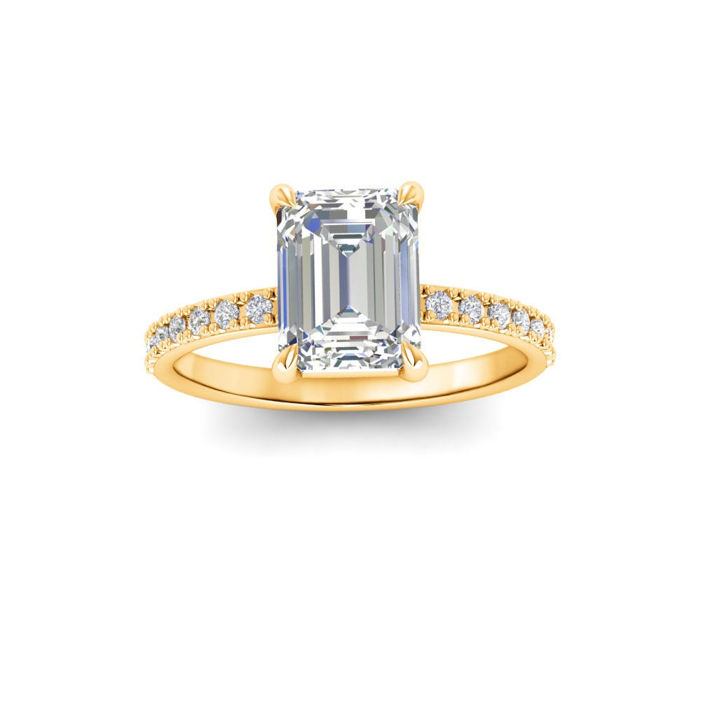 3 Ct Emerald Lab Diamond Dainty Thin Engagement Ring