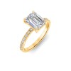 3 Ct Emerald Lab Diamond Dainty Thin Engagement Ring