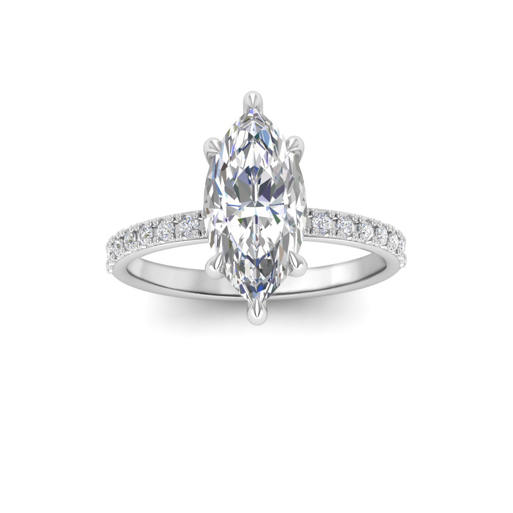 3 Ct Marquise Lab Diamond Dainty Thin Engagement Ring