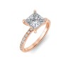 4 Ct Princess Colorless Lab Diamond Dainty Thin Engagement Ring
