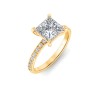 1 Ct Princess Colorless Lab Diamond Dainty Thin Engagement Ring