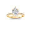 3 Ct Pear Moissanite Dainty Thin Engagement Ring