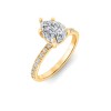 3 Ct Pear Moissanite Dainty Thin Engagement Ring