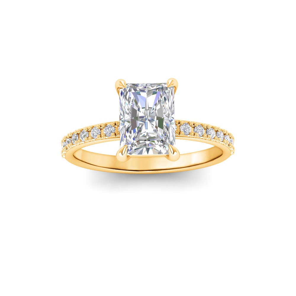 5 Ct Radiant Moissanite Dainty Thin Engagement Ring