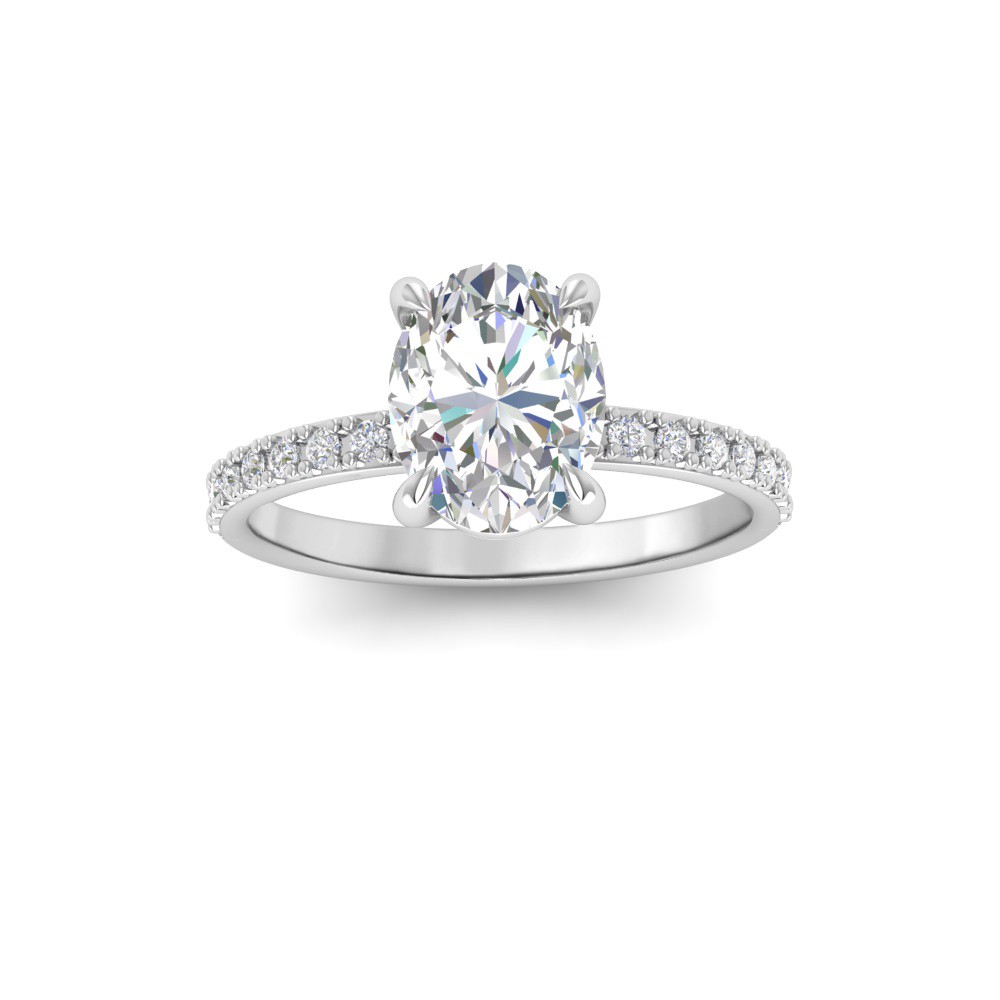 2 Ct Oval Lab Diamond Dainty Thin Engagement Ring
