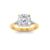 5 Ct Cushion Lab Diamond Three Stone Tapered Engagement Ring