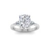 1 Ct Elongated Cushion Moissanite Three Stone Tapered Engagement Ring