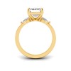 4 Ct Emerald Lab Diamond Three Stone Tapered Engagement Ring