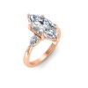 5 Ct Marquise Moissanite Three Stone Tapered Engagement Ring