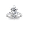 1 Ct Marquise Moissanite Three Stone Tapered Engagement Ring
