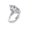 1 Ct Marquise Moissanite Three Stone Tapered Engagement Ring