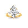 5 Ct Marquise Moissanite Three Stone Tapered Engagement Ring