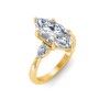 5 Ct Marquise Moissanite Three Stone Tapered Engagement Ring
