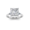 4 Ct Princess Colorless Lab Diamond Three Stone Tapered Engagement Ring