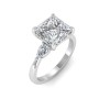 4 Ct Princess Colorless Lab Diamond Three Stone Tapered Engagement Ring